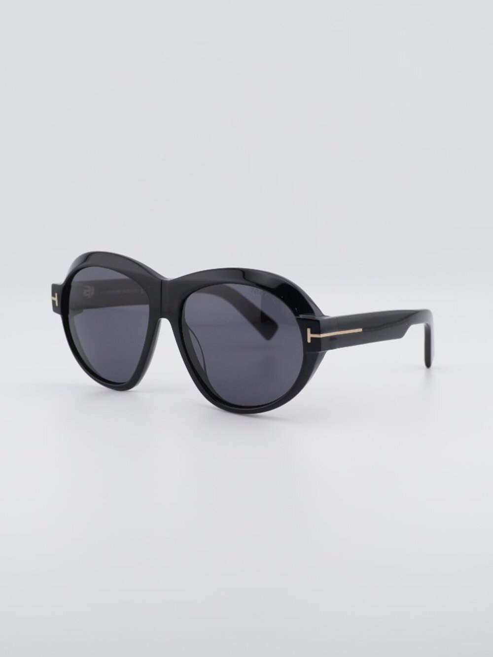 Tom Ford Inger FT1113 01A Sunglasses Black Round Frame, Smoke Lenses